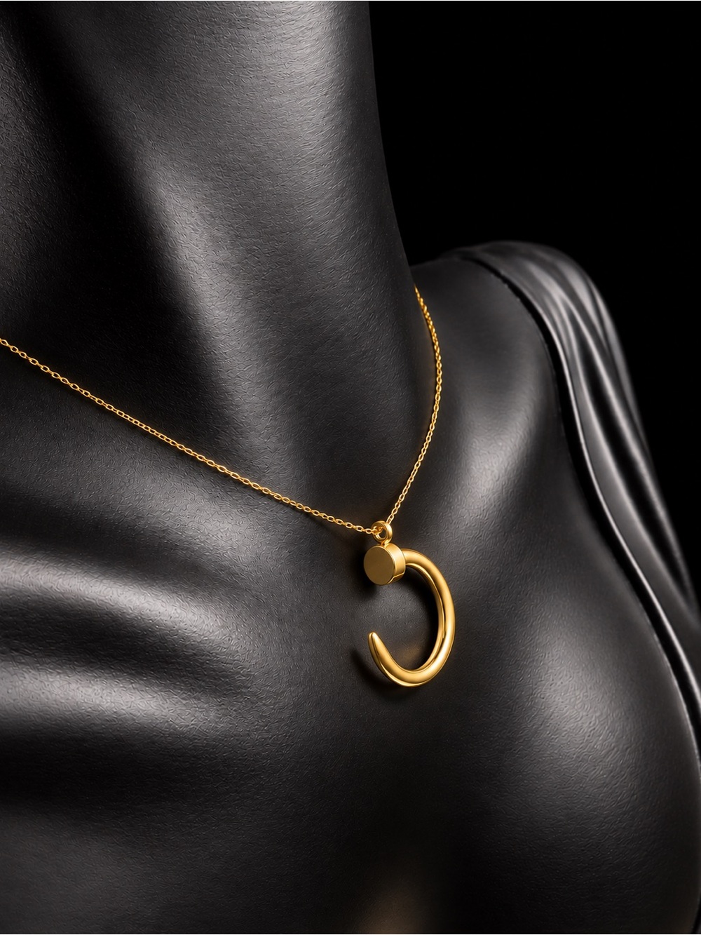 Gold Tone Nail Pendant Necklace - Women's Jewelry